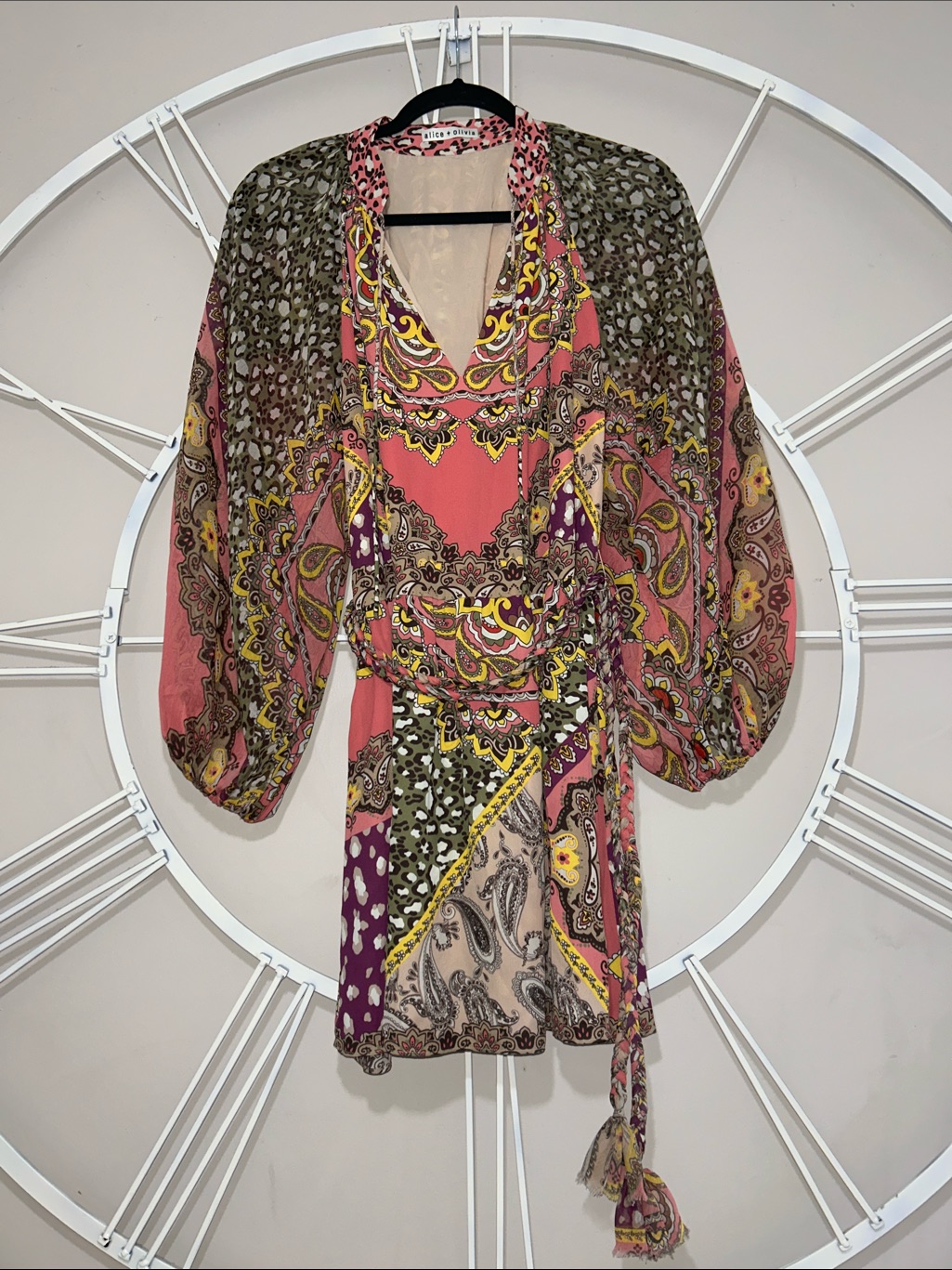 Alice + Olivia Lillian Pink Multi-Color Printed Mini Dress